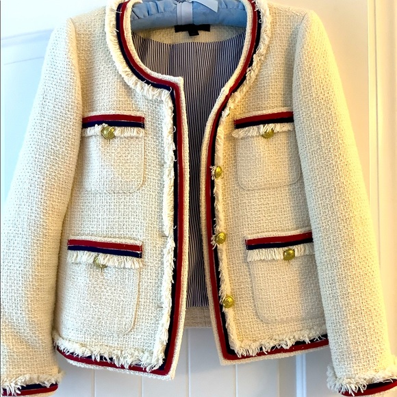 ISO J. Crew Tweed Fringe Blazer - Picture 3 of 6